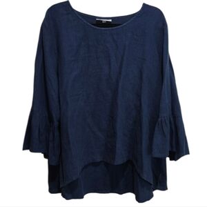 Bryn Walker Light Linen Fran Blouse Top Size XL Extra Large Lagenlook Minimalist